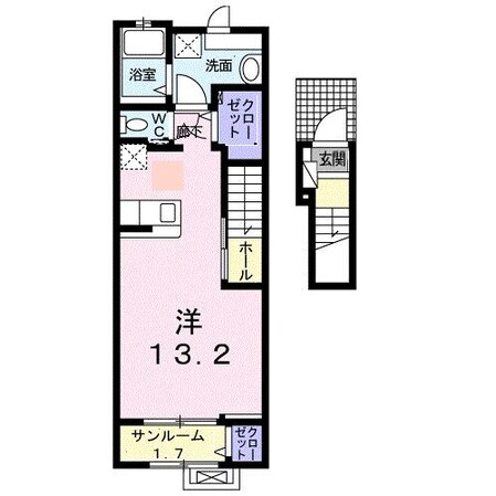 西熊本駅 徒歩9分 2階の物件間取画像